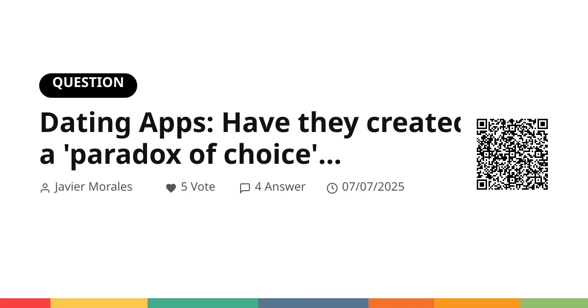 Dating Apps: Have they created a 'paradox of choice' that hinders real connection?
